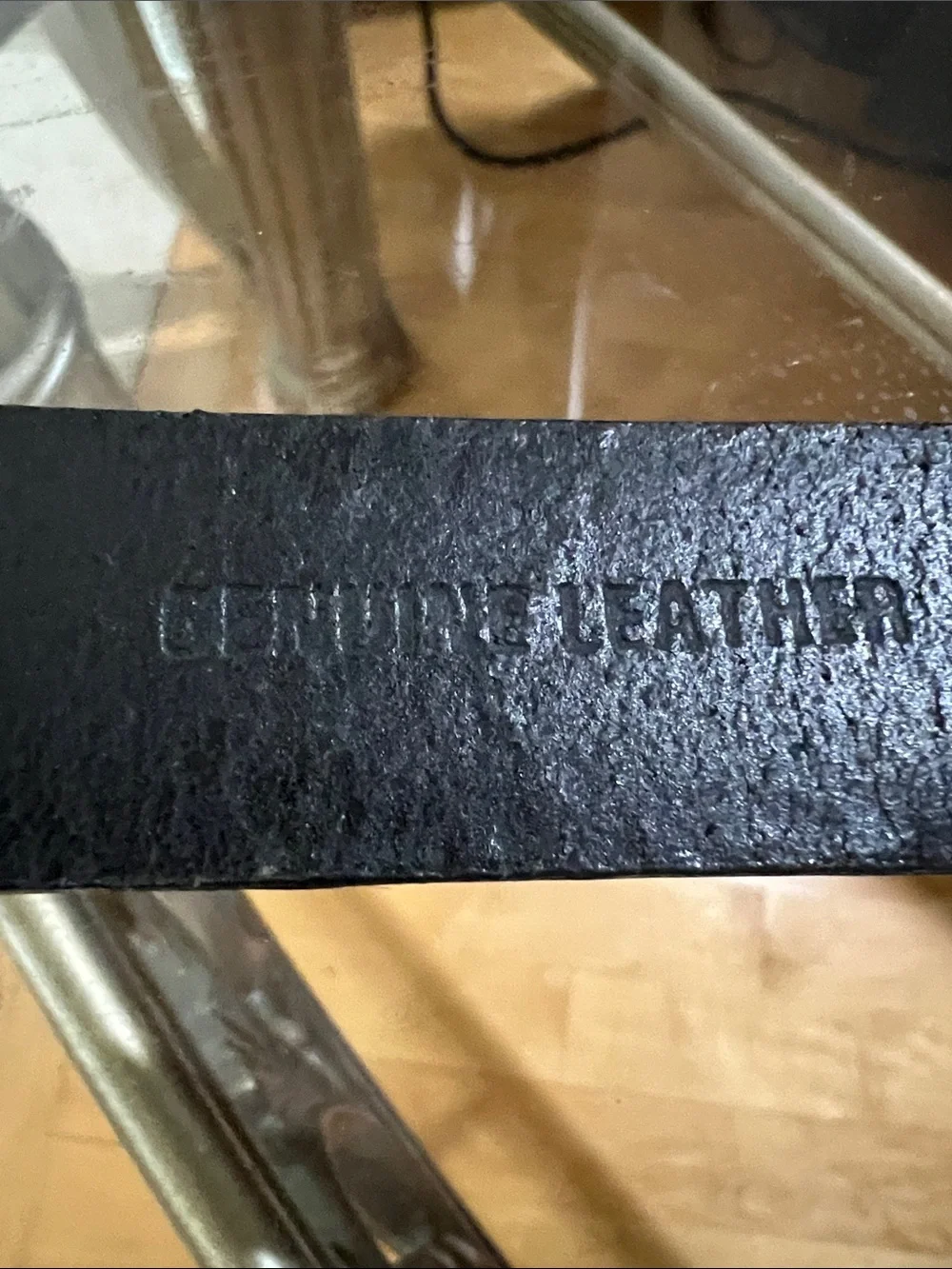 Chico's Black Genuine Leather Belt with Sculpted Gold Hook